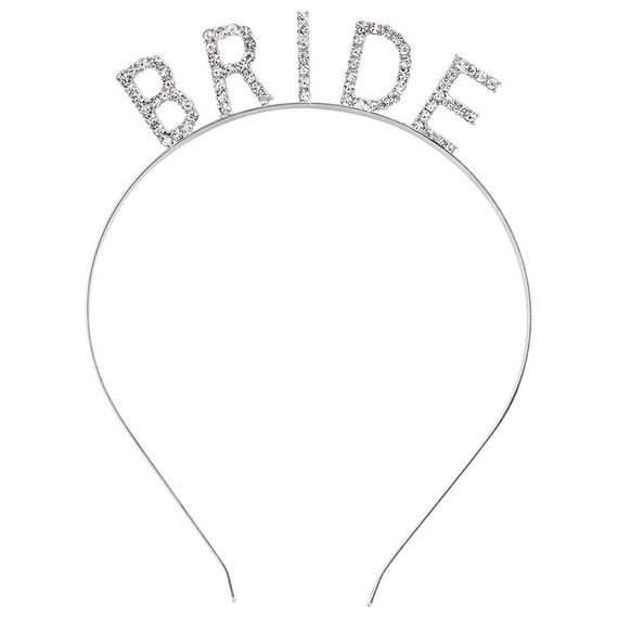 Gümüş Renk Bekarlığa Veda Kristal Taş Bride Tacı İthal 16x10 cm