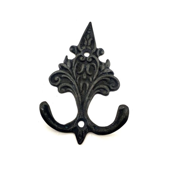 Антикварная декоративная вешалка из латуни с фигуркой сосны - 98x57 мм, оксидированный финиш, элегантный и функциональный аксессуар для вашего интерьера