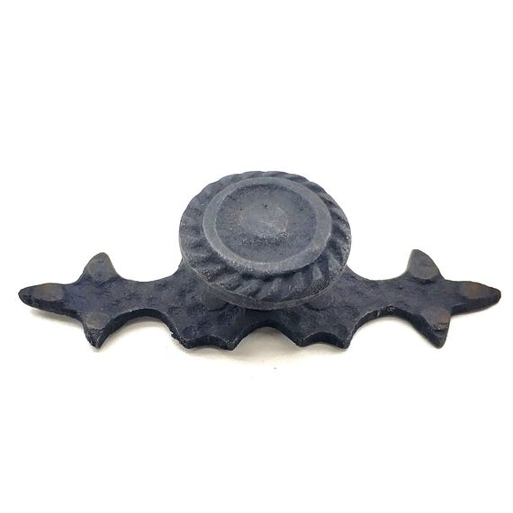 زر التحكم الزخرفي نحاسي بتصميم مخطط - 25x80 مم، تشطيب مؤكسد لتعزيز جمالية أثاثك بأناقة وفخامة