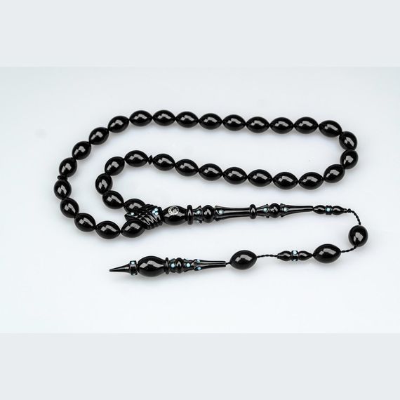 Oltu Taşı Özel Seri   İmame Oyma Mızrak  İşçilikli Tespih - photo 1