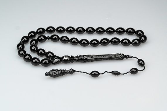 Oltu Taşı  Özel Seri  Hayat Ağacı Oyma İmame İşçilikli Tespih - photo 1