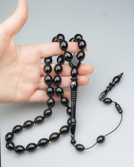 Oltu Taşı Özel Seri  Kelepçe İmame   İşçilikli Tespih - photo 2