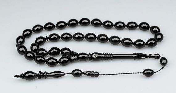 Oltu Taşı Özel Seri  Kelepçe İmame   İşçilikli Tespih - photo 1