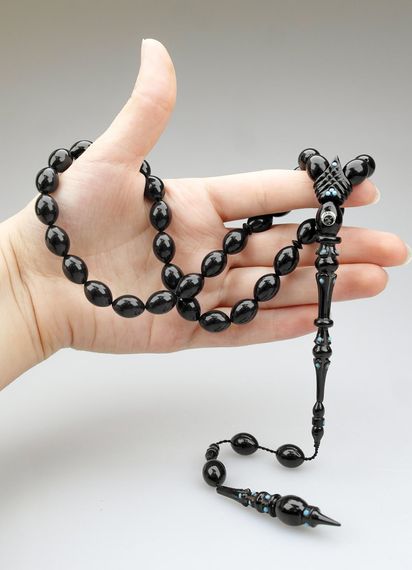 Oltu Taşı Özel Seri   İmame Oyma Mızrak  İşçilikli Tespih - photo 3