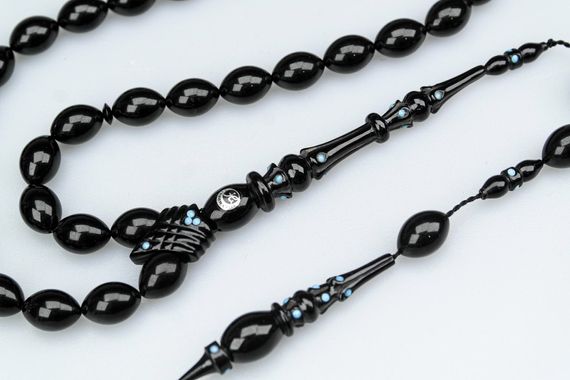 Oltu Taşı Özel Seri   İmame Oyma Mızrak  İşçilikli Tespih - photo 4