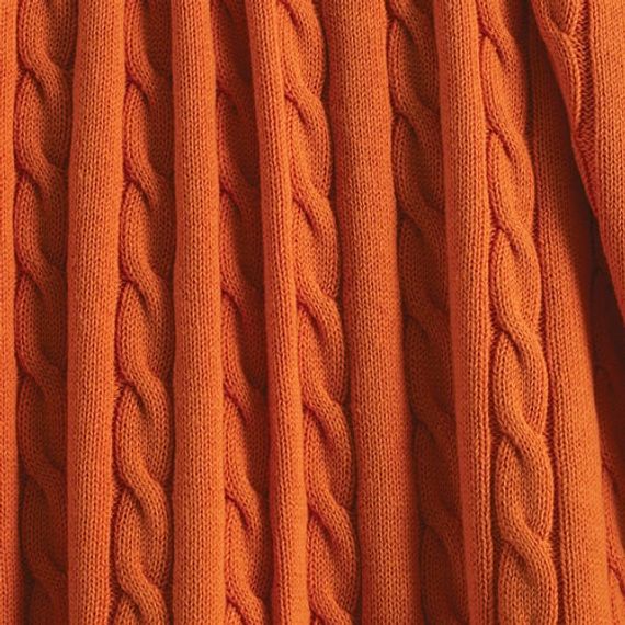 Оранжевое трикотажное одеяло из 100% органического хлопка для телевизора - фото 2