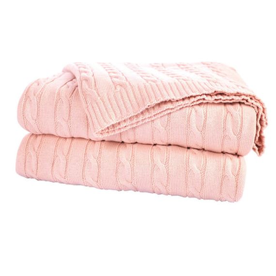 Розовое трикотажное одеяло из 100 % органического хлопка для телевизора - фото 2