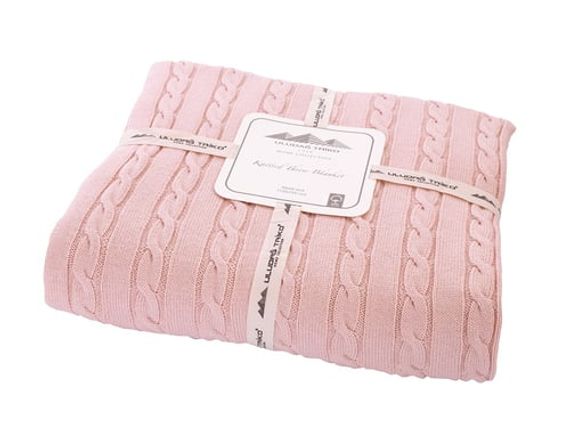 Розовое трикотажное одеяло из 100 % органического хлопка для телевизора - фото 4