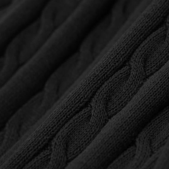 Черное трикотажное одеяло из 100% органического хлопка для телевизора