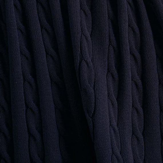 Темно-синее трикотажное одеяло из 100% органического хлопка - фото 2