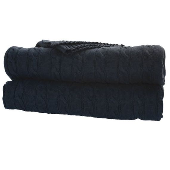 Dark Navy Blue 100% Organic Cotton Knitwear TV Blanket - photo 5