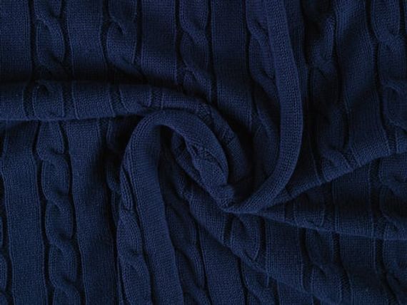 Темно-синее трикотажное одеяло из 100 % органического хлопка для телевизора - фото 2