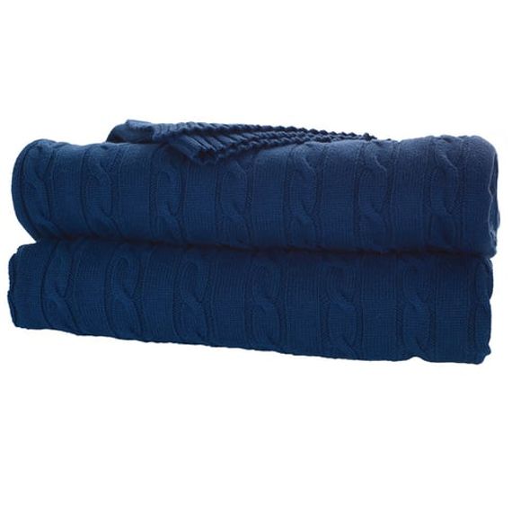 Navy Blue 100% Organic Cotton Knitwear TV Blanket - photo 3
