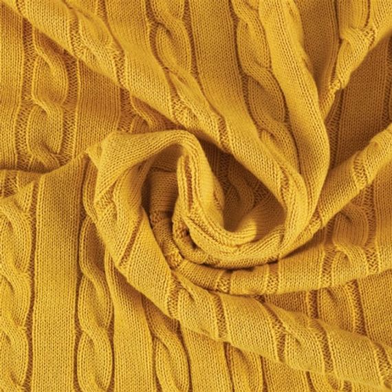 Желтое трикотажное одеяло из 100% органического хлопка для телевизора - фото 2