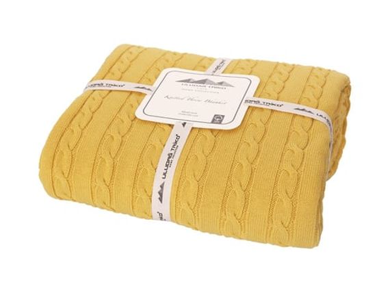 Yellow 100% Organic Cotton Knitwear TV Blanket - photo 5