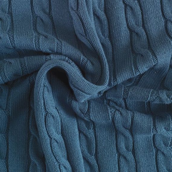 Синее трикотажное одеяло из 100% органического хлопка для телевизора - фото 5
