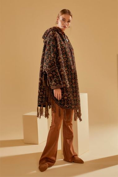 Floral Patterned Kilim Poncho - photo 3