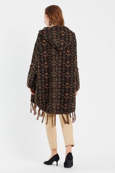 Silver Floral Patterned Kilim Poncho - photo 2