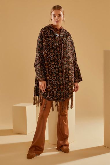 Floral Patterned Kilim Poncho - photo 1