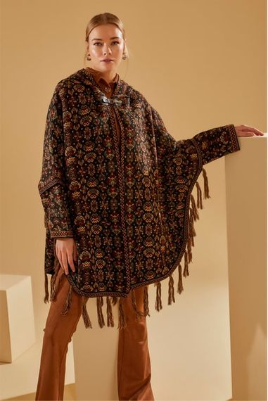 Floral Patterned Kilim Poncho - photo 4