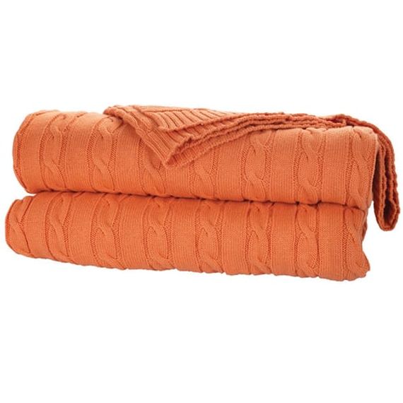 Orange 100% Organic Cotton Knitwear TV Blanket - photo 3