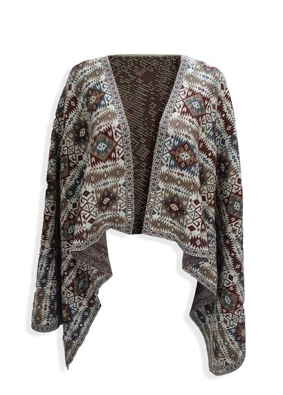 Women's Stone Ethnic Patterned Kilim Shawl - photo 1