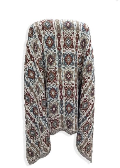 Women's Stone Ethnic Patterned Kilim Shawl - photo 3