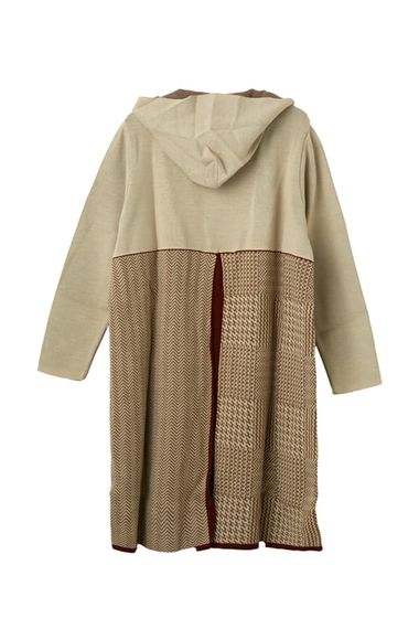 Women's Milk Brown Houndstooth Patterned Cardigan - photo 3