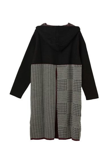 Women's Black Houndstooth Patterned Cardigan - photo 3