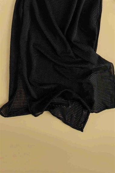 فستان شاطئ ماركانو من القماش الخاص الأنيق كيمونو قفطان أسود - صورة 4