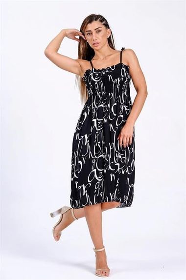 Markano Black Patterned Rope Strap Gimped Woven Dress - photo 3