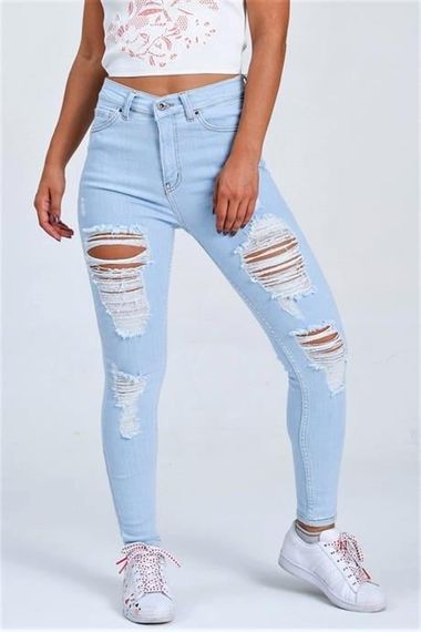 Markano Blue Ripped Detailed Skinny Jeans - photo 2