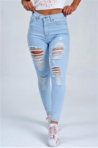 Markano Blue Ripped Detailed Skinny Jeans - photo 3