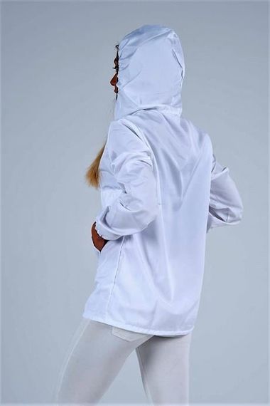 Markano White Hooded Raincoat with Kangaroo Pocket - photo 5