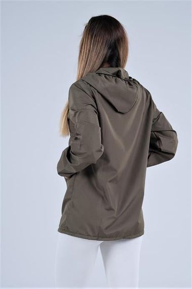 Markano Khaki Hooded Raincoat with Kangaroo Pocket - photo 5