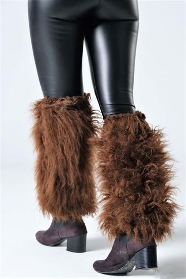 Markano Brown Furry Plush Leggings - photo 4