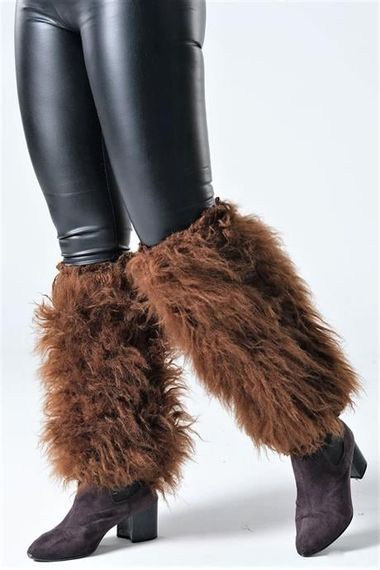 Markano Brown Furry Plush Leggings - photo 1