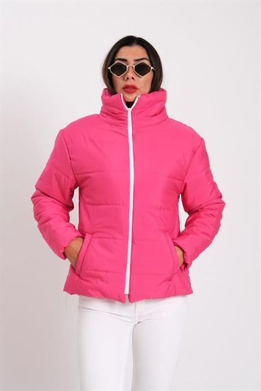 Markano Fuchsia Stand-up Collar Waterproof Design Puffer Coat - photo 3