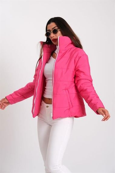 Markano Fuchsia Stand-up Collar Waterproof Design Puffer Coat - photo 4