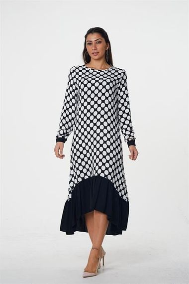 Markano Black Polka Dot Crew Neck Ruffled Hem Dress - photo 5