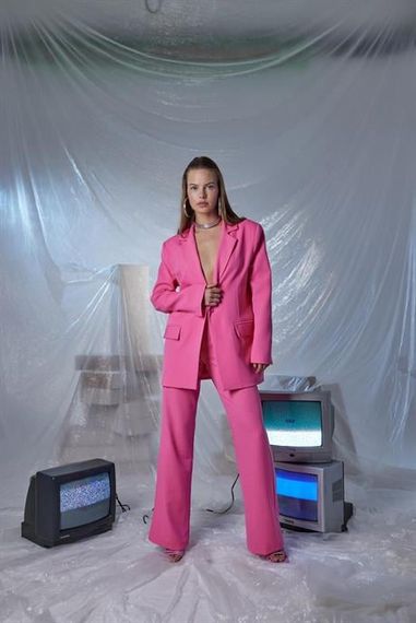 Panky Blazer Ceket Pembe - fotoğraf 1