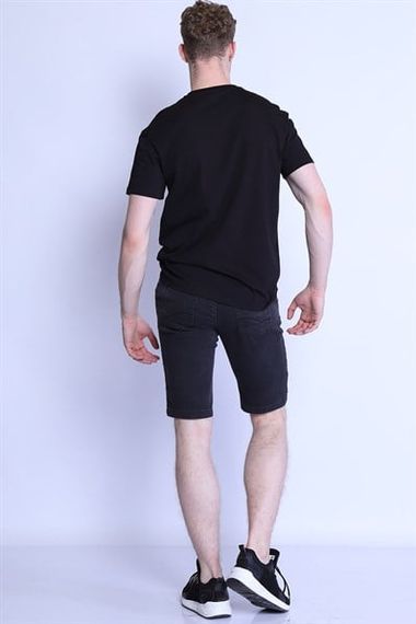 Чоловічі чорні спортивні шорти-панталони Es roy jogger 7078-02 з бавовни та еластану, розміри S, M, L, XL, XXL - фото 3