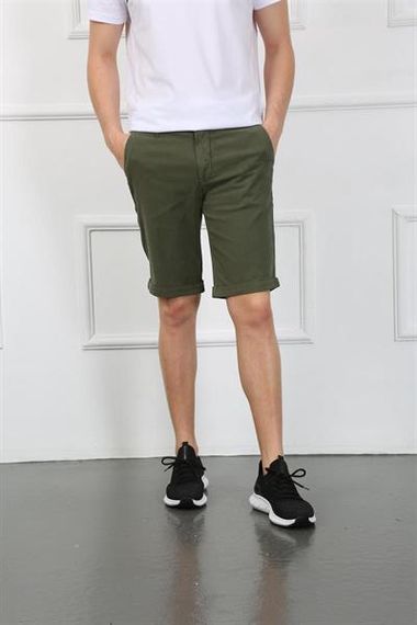 Чоловічі шорти Es roy 7023-01 кольору хакі з TENCEL та бавовною, розміри 30-38 - фото 1