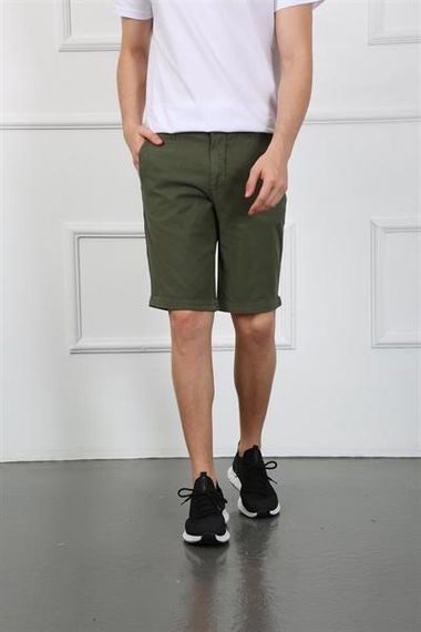 Чоловічі шорти Es roy 7023-01 кольору хакі з TENCEL та бавовною, розміри 30-38 - фото 4