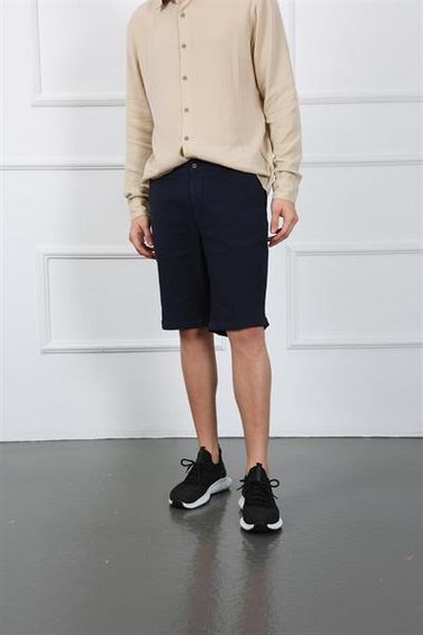 Чоловічі шорти Es roy 7023-01 темно-синього кольору з Тенселу, бавовни та еластану, розмір 30-38 - фото 4