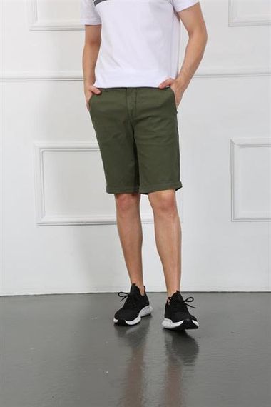 Чоловічі шорти Es roy 7023-01 кольору хакі з TENCEL та бавовною, розміри 30-38 - фото 5