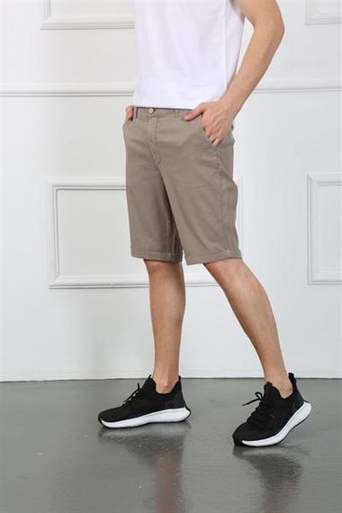 Чоловічі бежеві шорти Roy 7023-01 з Тенселу і бавовни, комфортна і стильна модель для літа, різні розміри 30-38 - фото 2