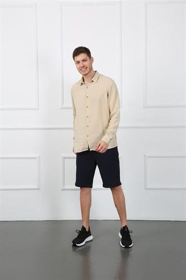 Чоловічі шорти Es roy 7023-01 темно-синього кольору з Тенселу, бавовни та еластану, розмір 30-38 - фото 3