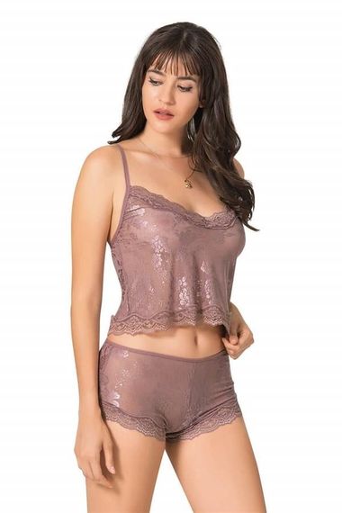 Markano Mink Jacquard Babydoll Shorts Set