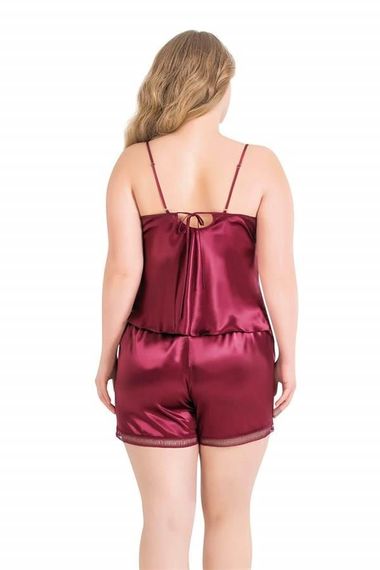 Бордове сатинове бабидолл з шортами Markano великого розміру 2XL, 3XL, 4XL, 100% безпечний для здоров'я продукт